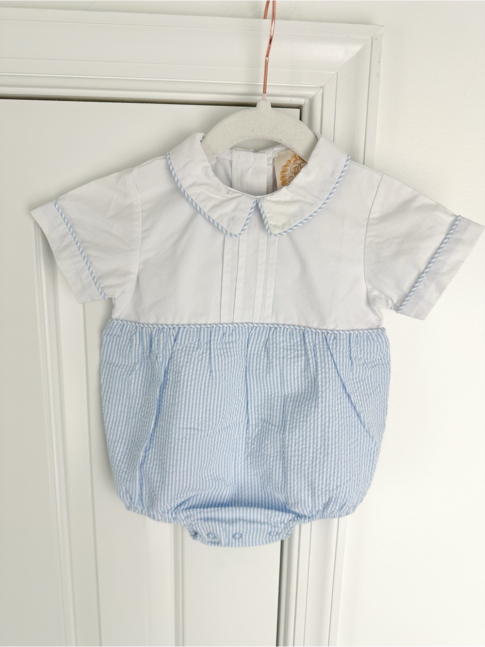 The Beaufort bonnet company boys seersucker bubble 6-12m